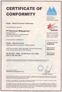 Certificate of Conformity Remicon Widyaprima